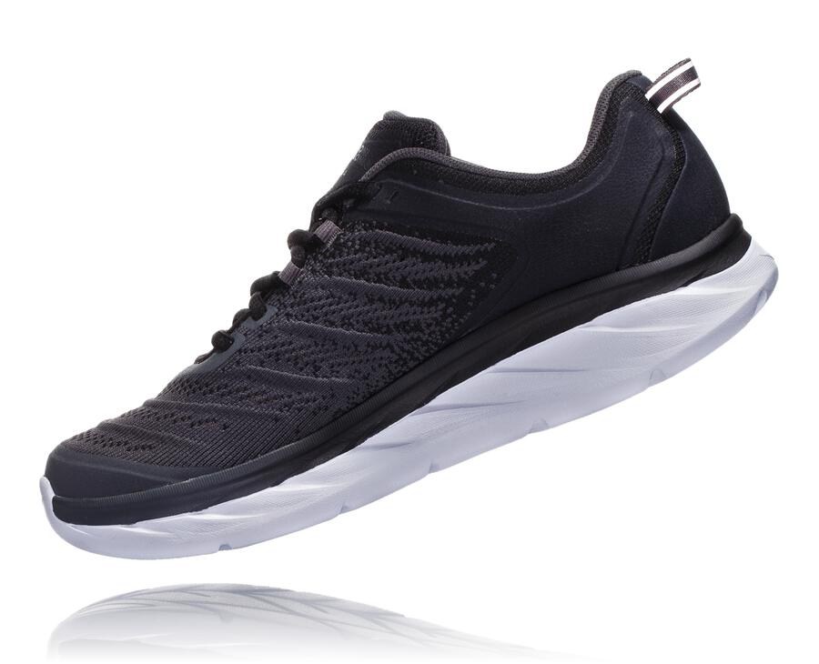 Running Shoes Womens - Hoka One One Akasa - Black/White - AXZYFTD-62